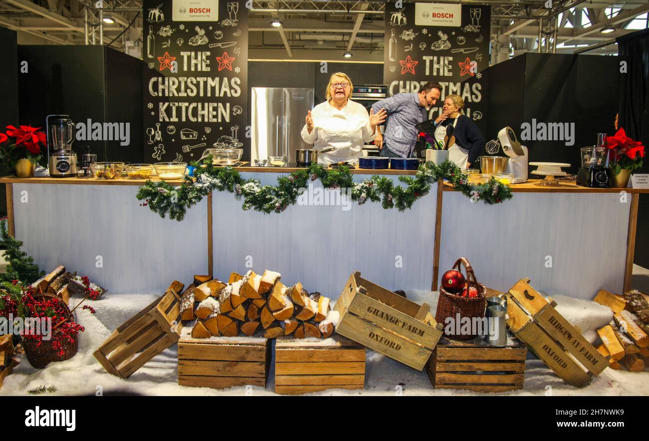 London UK 24 November 2021  Olympia London, the Ideal Home Show Christmas   Chef Rosemary Shrager at the Xmas Kitchen. Paul Quezada-Neiman/Alamy Live News Stock Photo