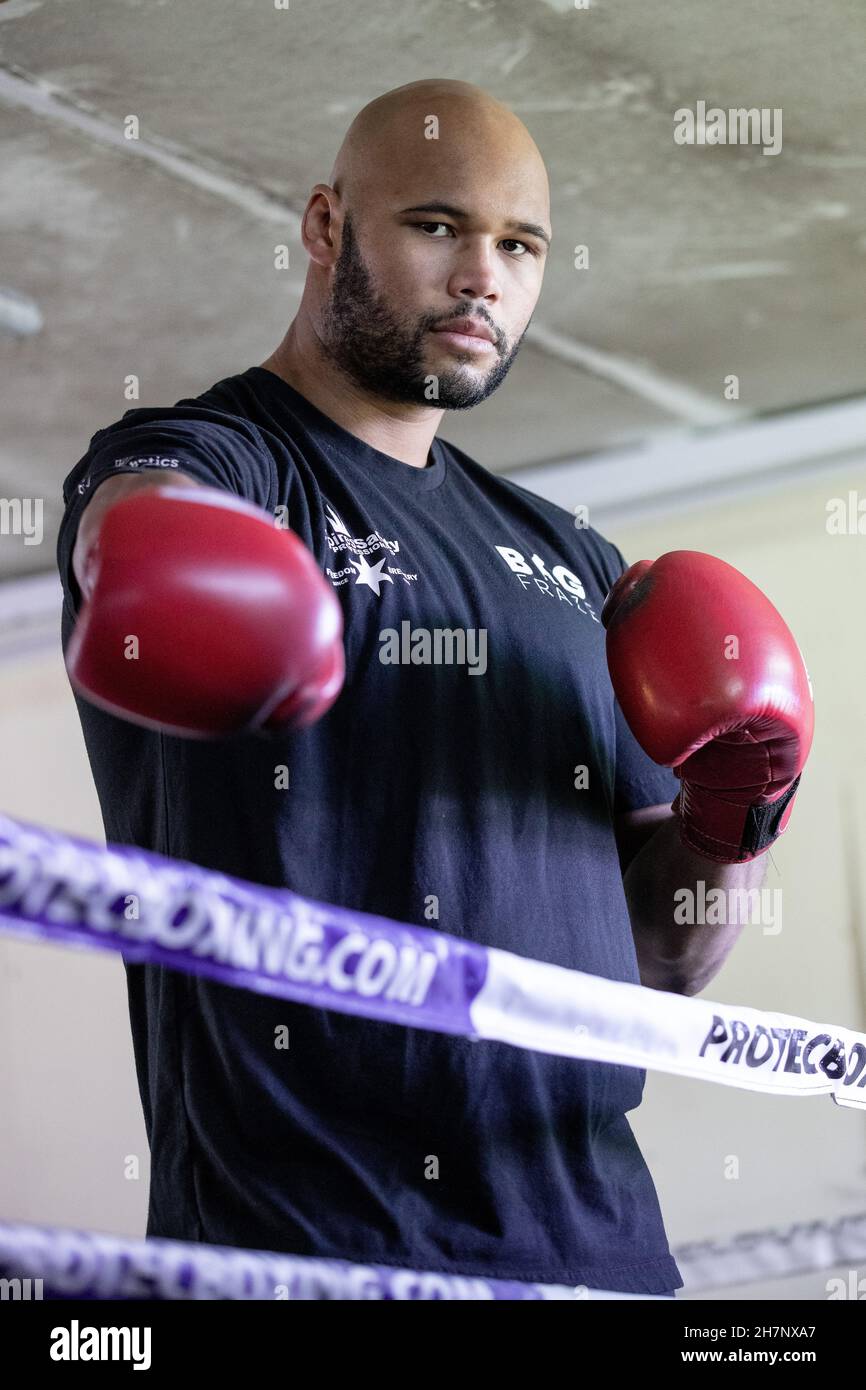11/03/21, England. British super heavyweight boxer Frazer Clarke at the
