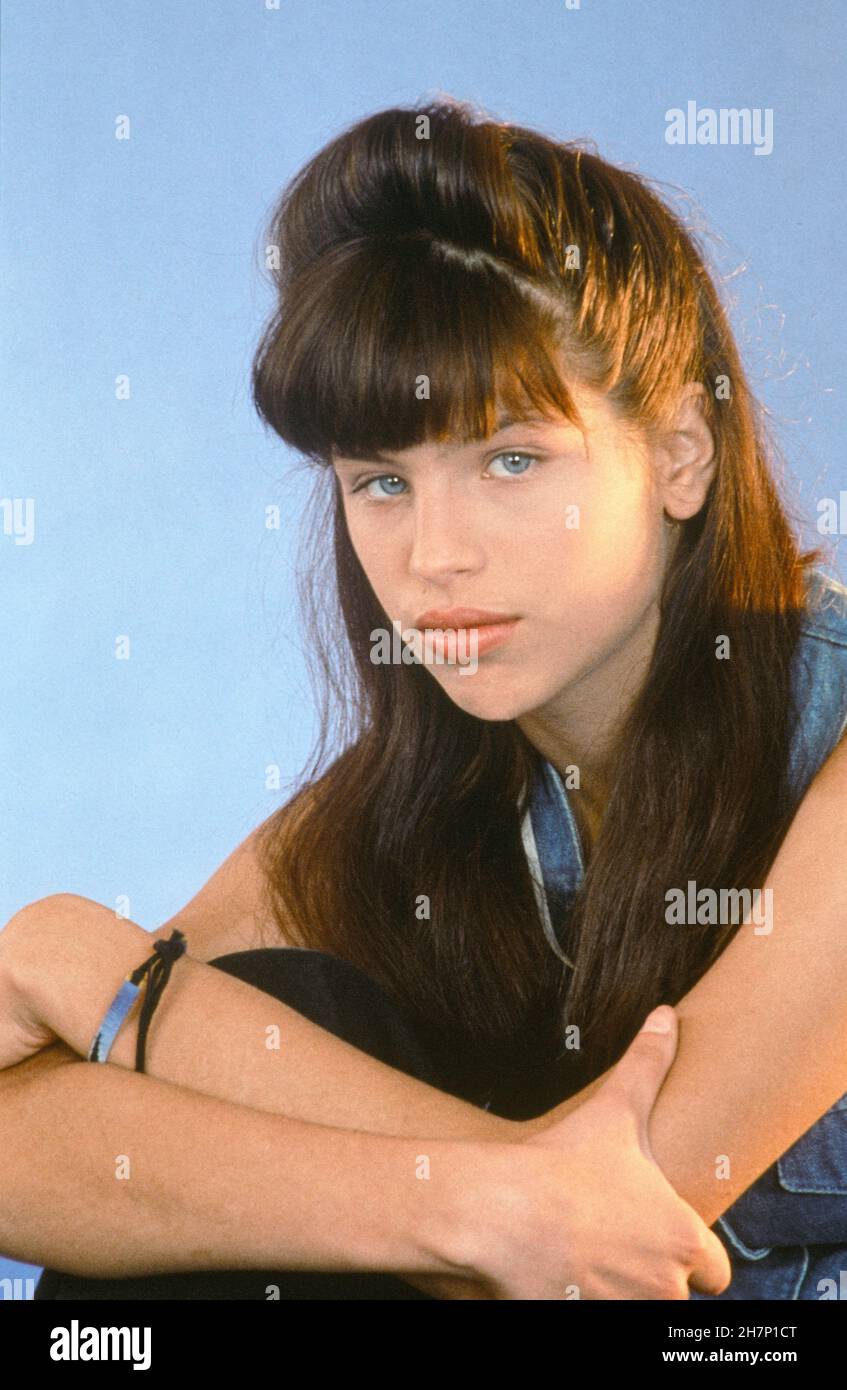 Portrait of the French director and actress Maïwenn Le Besco made on October 24, 1990 in Paris. Stock Photo