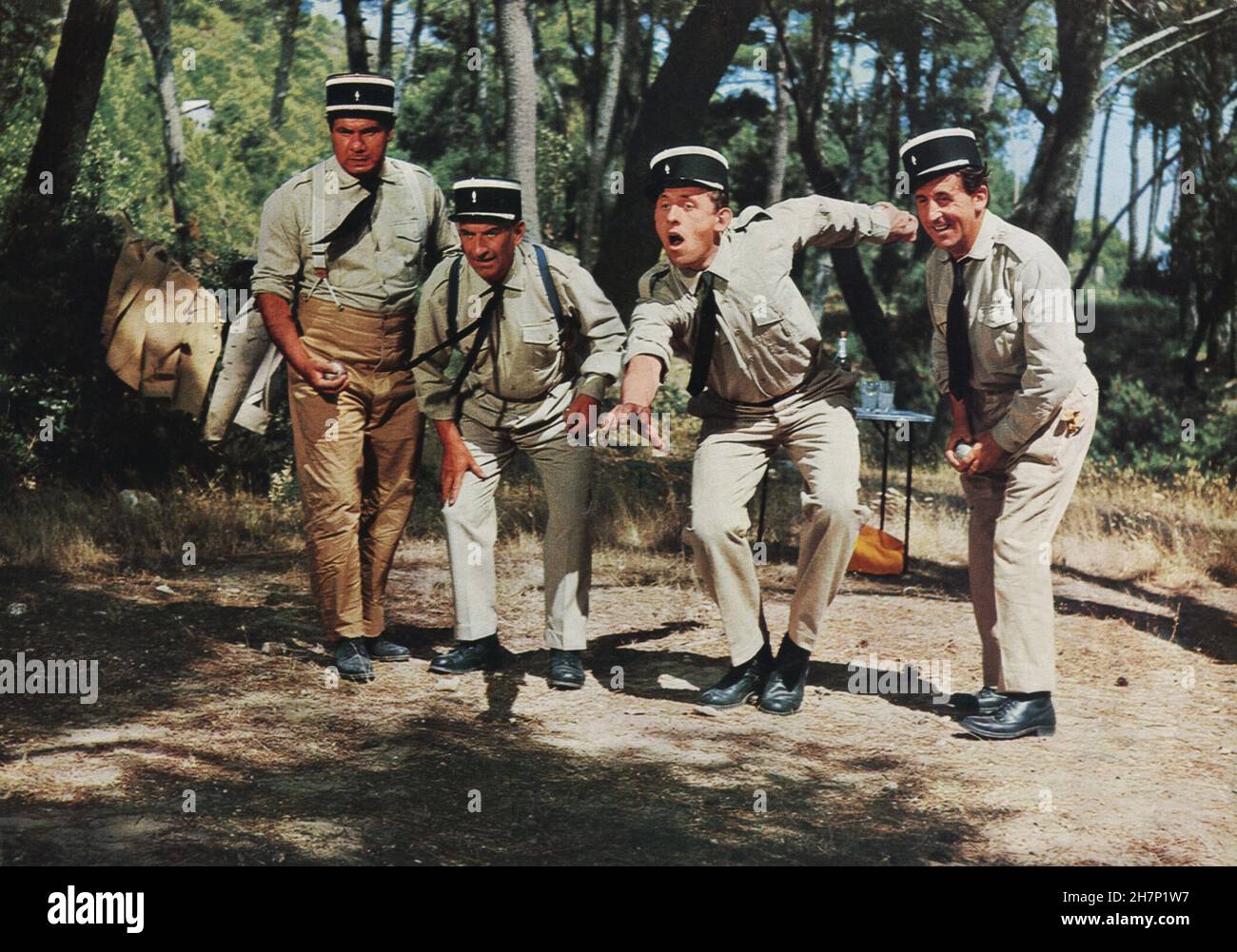 Le gendarme de Saint-Tropez  Year: 1964 France  Director: Jean Girault  Louis De Funès, Michel Galabru, Jean Lefevre, Christian Marin Stock Photo