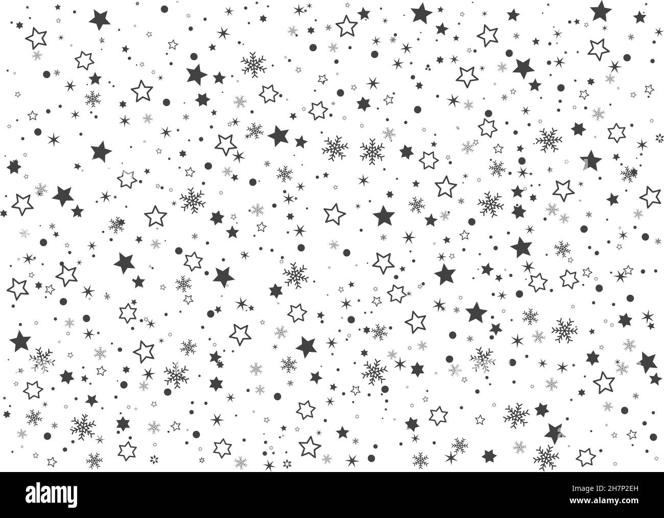 Random christmas decoration texture for background. Black falling stars and  snowflakes isolated on white Stock Vector Image & Art - Alamy