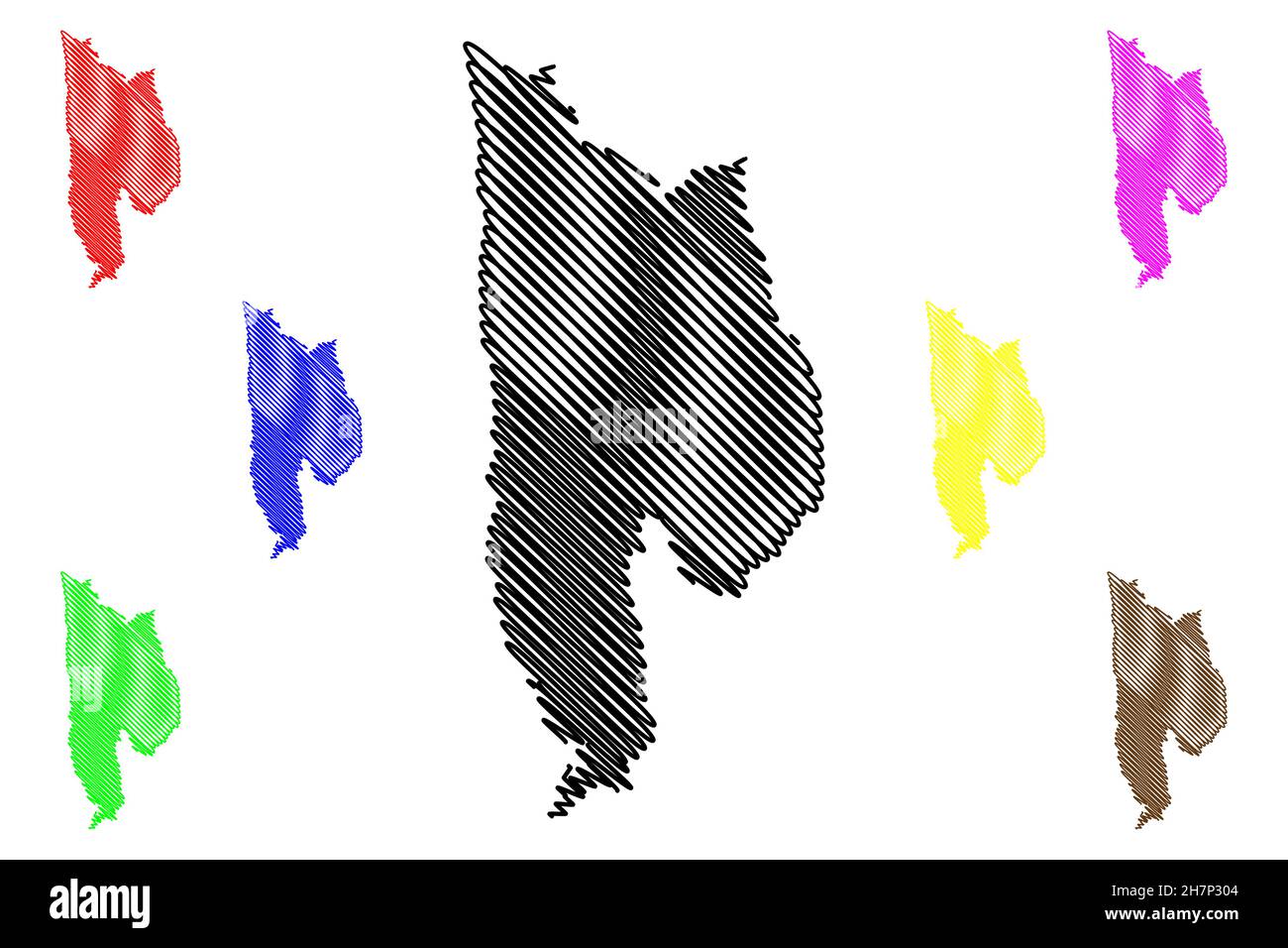 Dhalai district (Tripura State, Republic of India) map vector