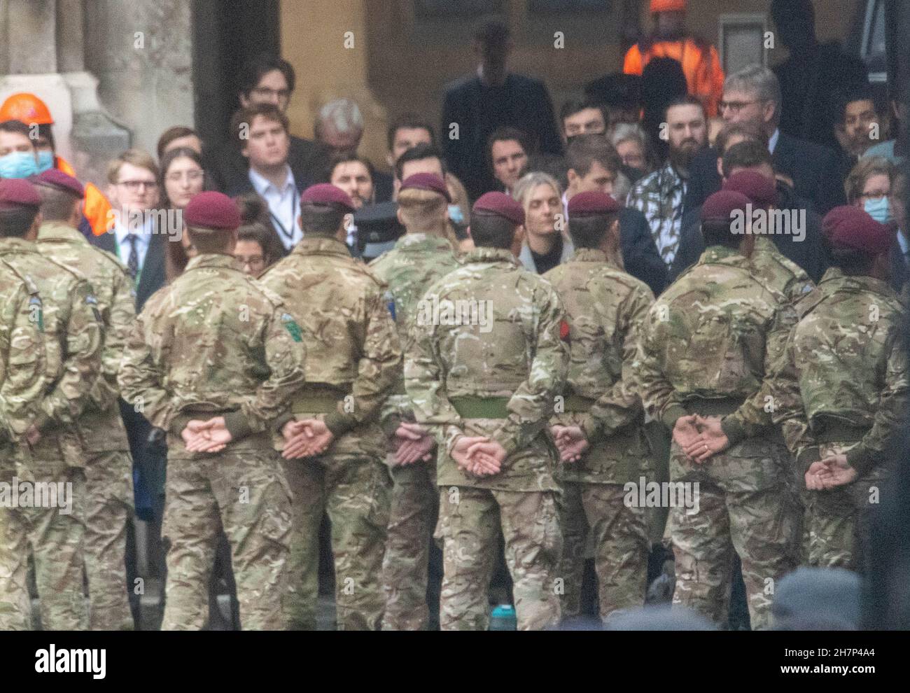 London, UK. 24th Nov, 2021. Parade and Parliamentary reception for personnel and officials who worked on Operation Pitting, which worked to evacuate British nationals and eligible Afghans from Afghanistan as the country fell to the Taliban. Credit: Ian Davidson/Alamy Live News Stock Photo