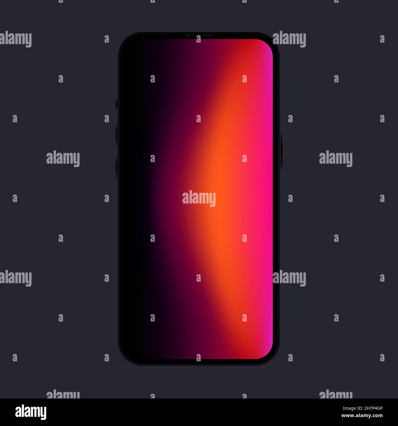 Smartphone Mockup. Front view. Red Gradient. Vector illustration Stock Vector