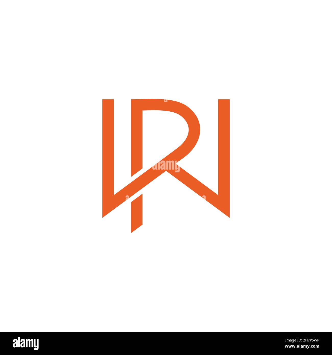 letter wp simple linear geometric logo vector Stock Vector