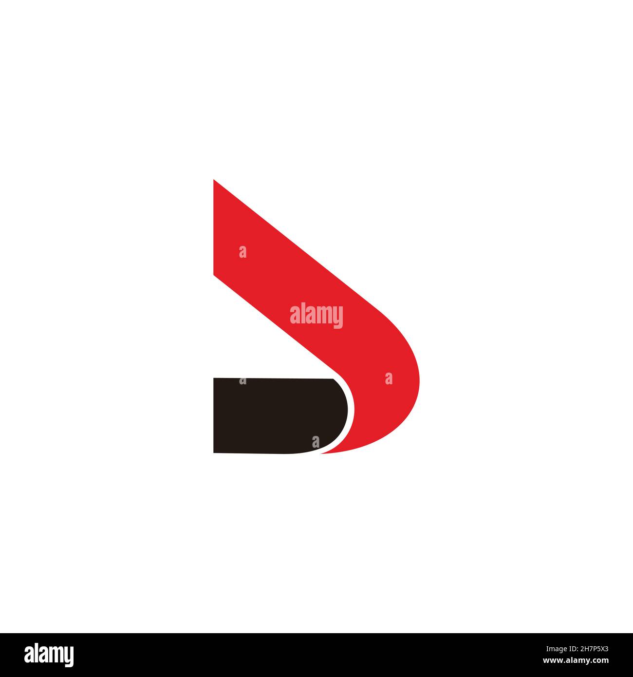 letter d simple 3d flat ribbon geometric logo vector Stock Vector Image ...