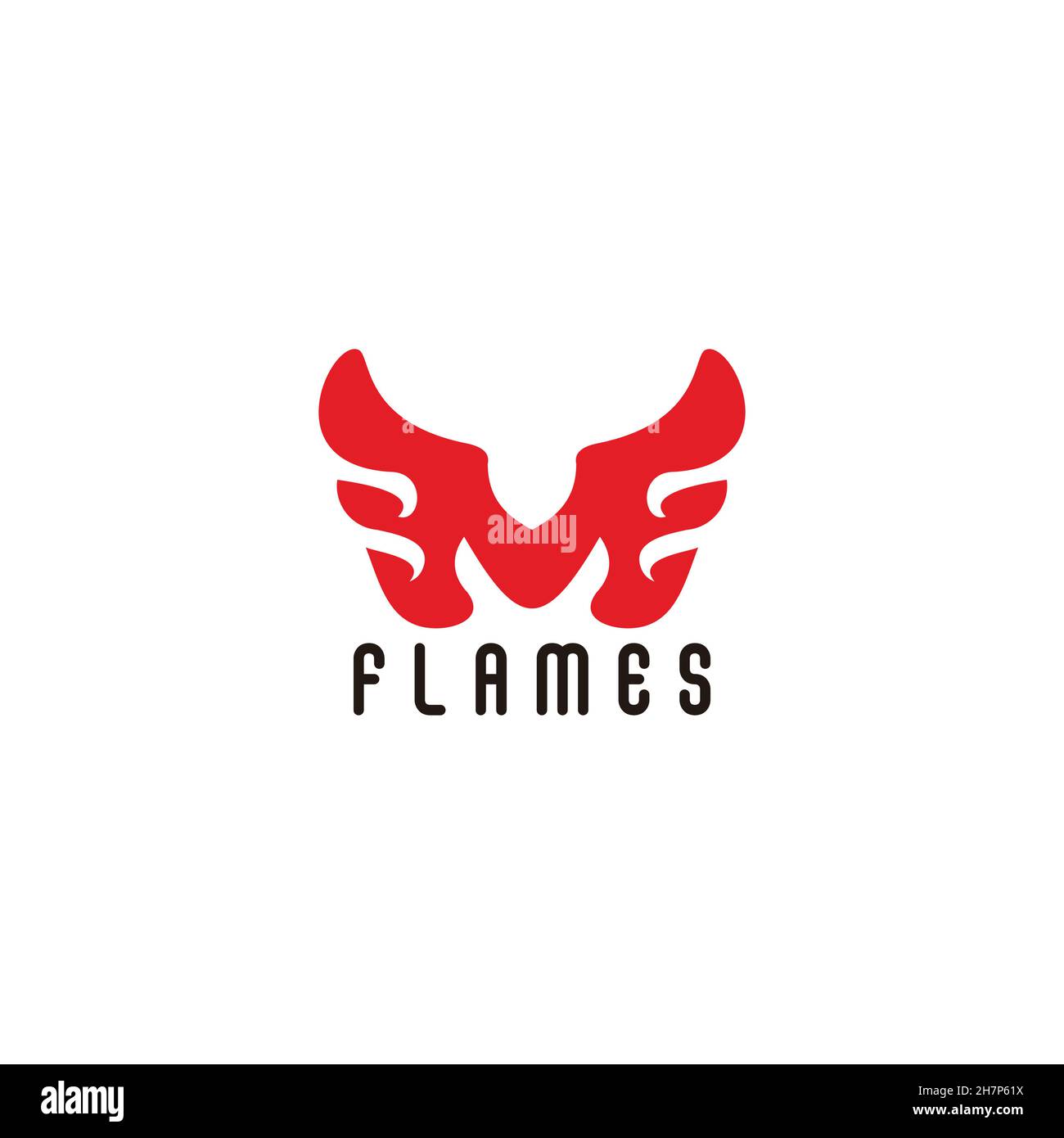 letter mf red flame geometric design logo vector Stock Vector
