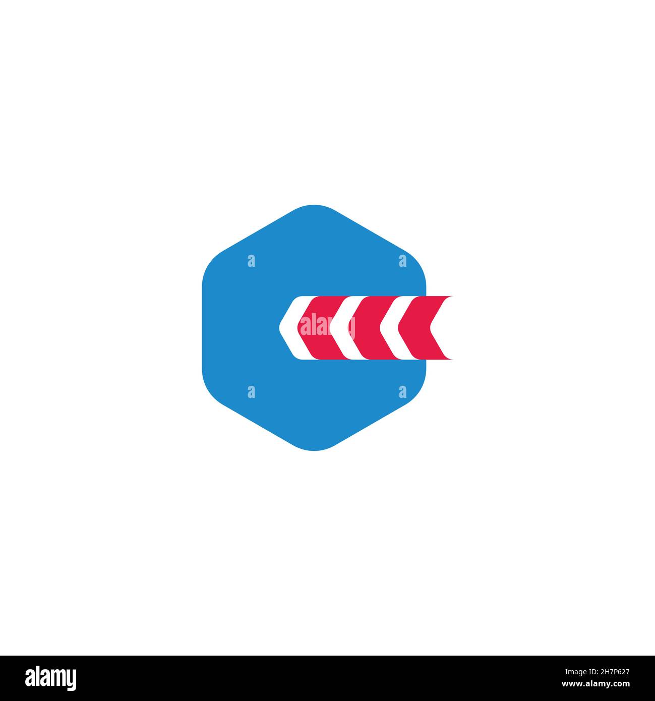 letter c center arrows enter process symbol logo vector Stock Vector