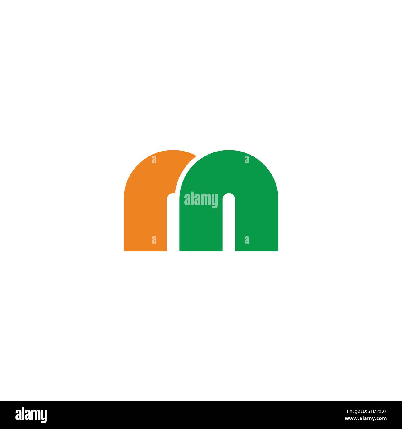 letter mn abstract geometric simple flat logo vector Stock Vector