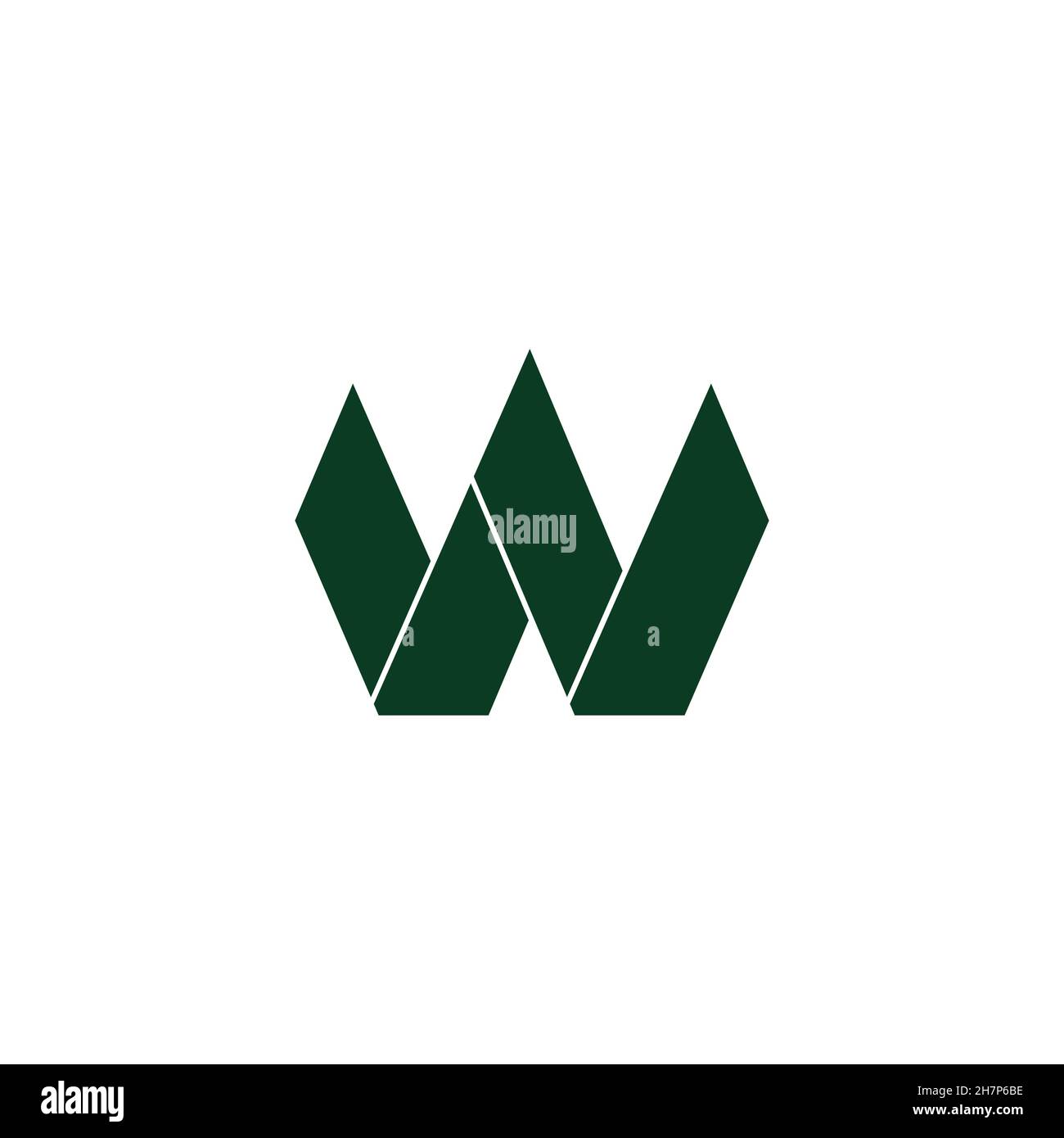 letter w a triangle 3d flat geometric logo vector Stock Vector