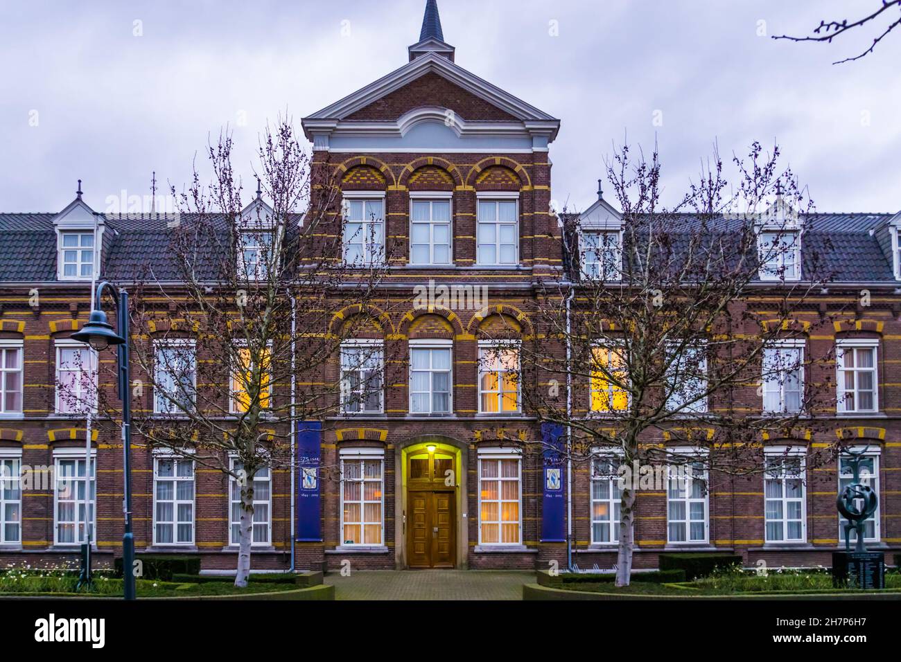The front exterior of the Monestary in Veghel, historical architecture 1844, Kerkstraat, Veghel, Noord-Brabant, The Netherlands, 13 february, 2020 Stock Photo