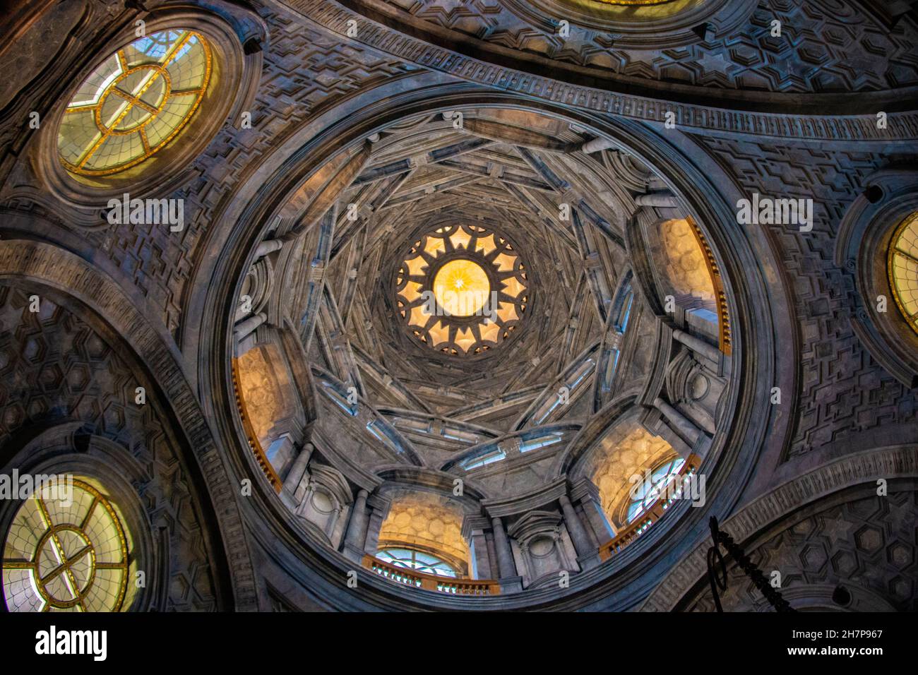 Stunning interior of the dome of the Cappella della Sacra Sindone (Chapel of the Holy Shroud), Piazza San Giovanni, Turin, Piedmont, Italy Stock Photo