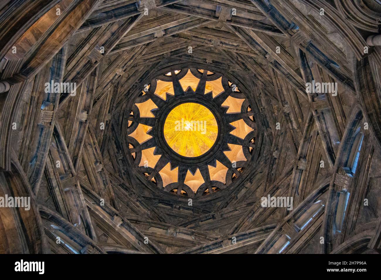 Stunning interior of the dome of the Cappella della Sacra Sindone (Chapel of the Holy Shroud), Piazza San Giovanni, Turin, Piedmont, Italy Stock Photo