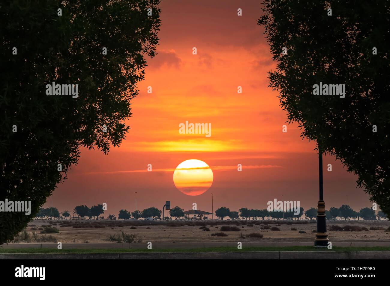 Morning sunrise view Near Al Khobar corniche , Saudi Arabia Stock Photo