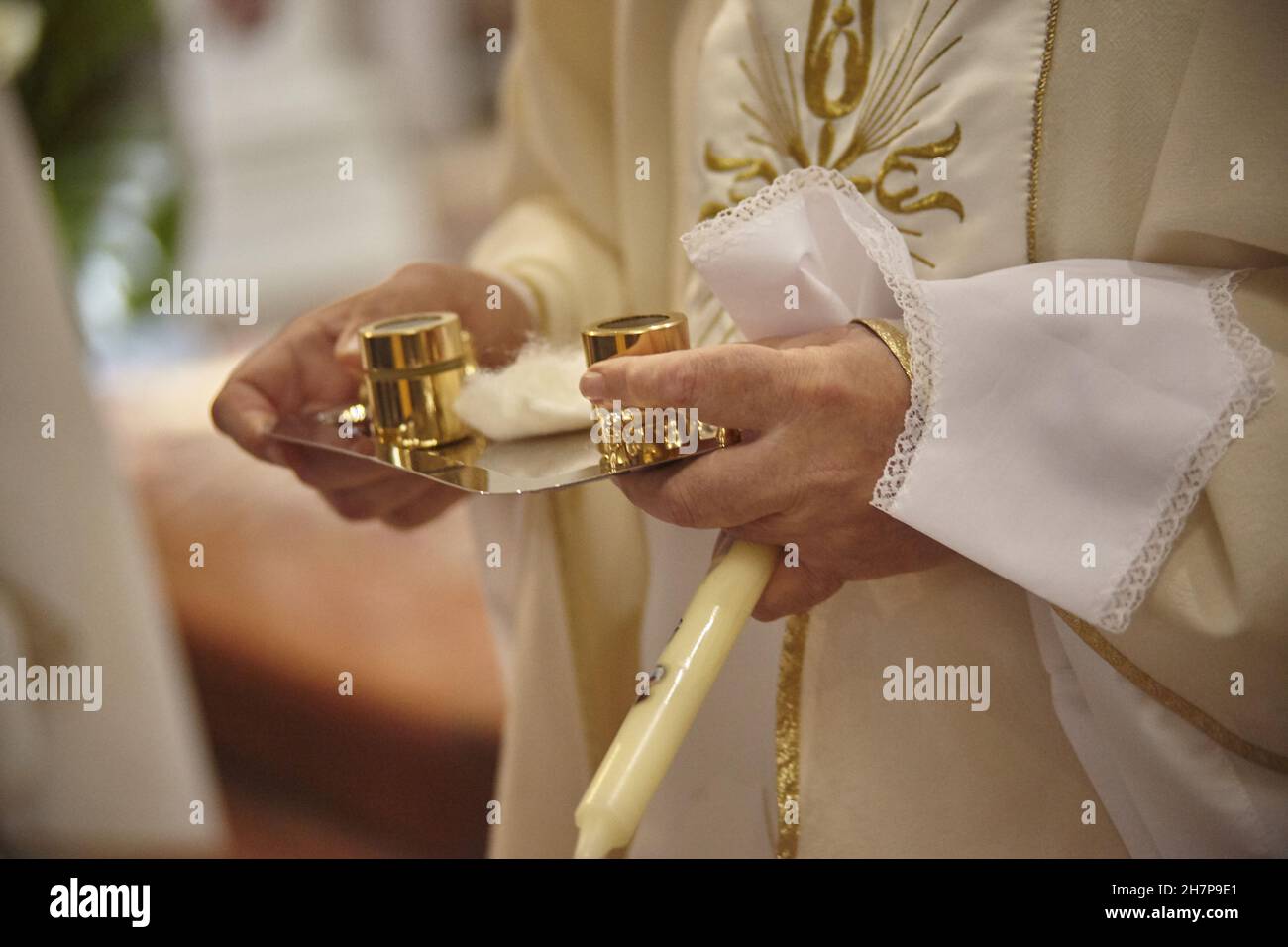 The rite of Christian baptism Stock Photo Alamy