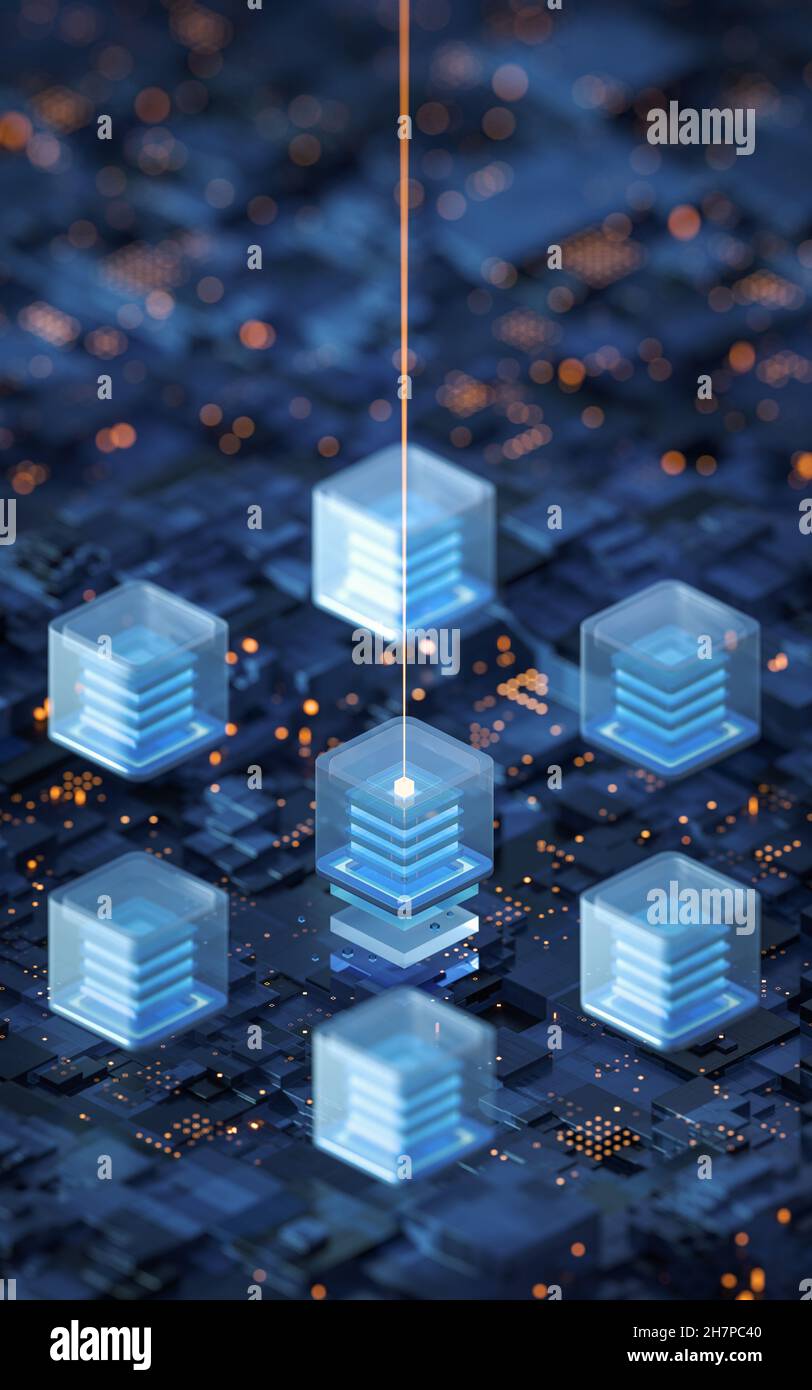 Circuit and materials science and technology 3d rendering computer