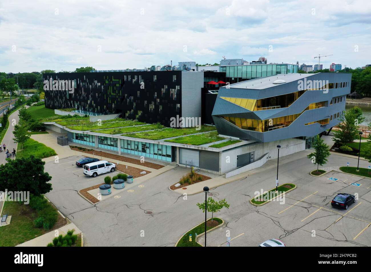 An aerial of the Perimeter Institute for Theoretical Physics in