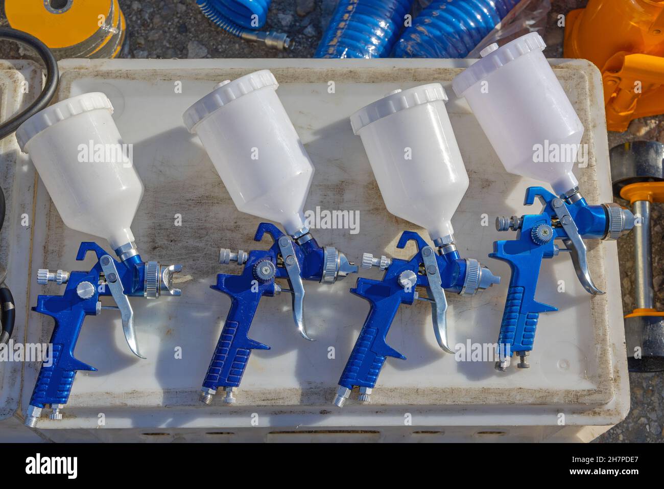 Spray Paint Guns Equipment for Car Painting Stock Photo Alamy