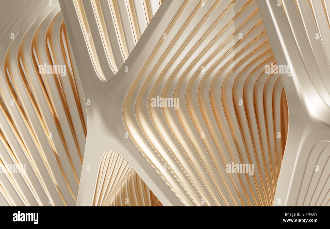 Abstract metal frame with white background, 3d rendering. Computer ...