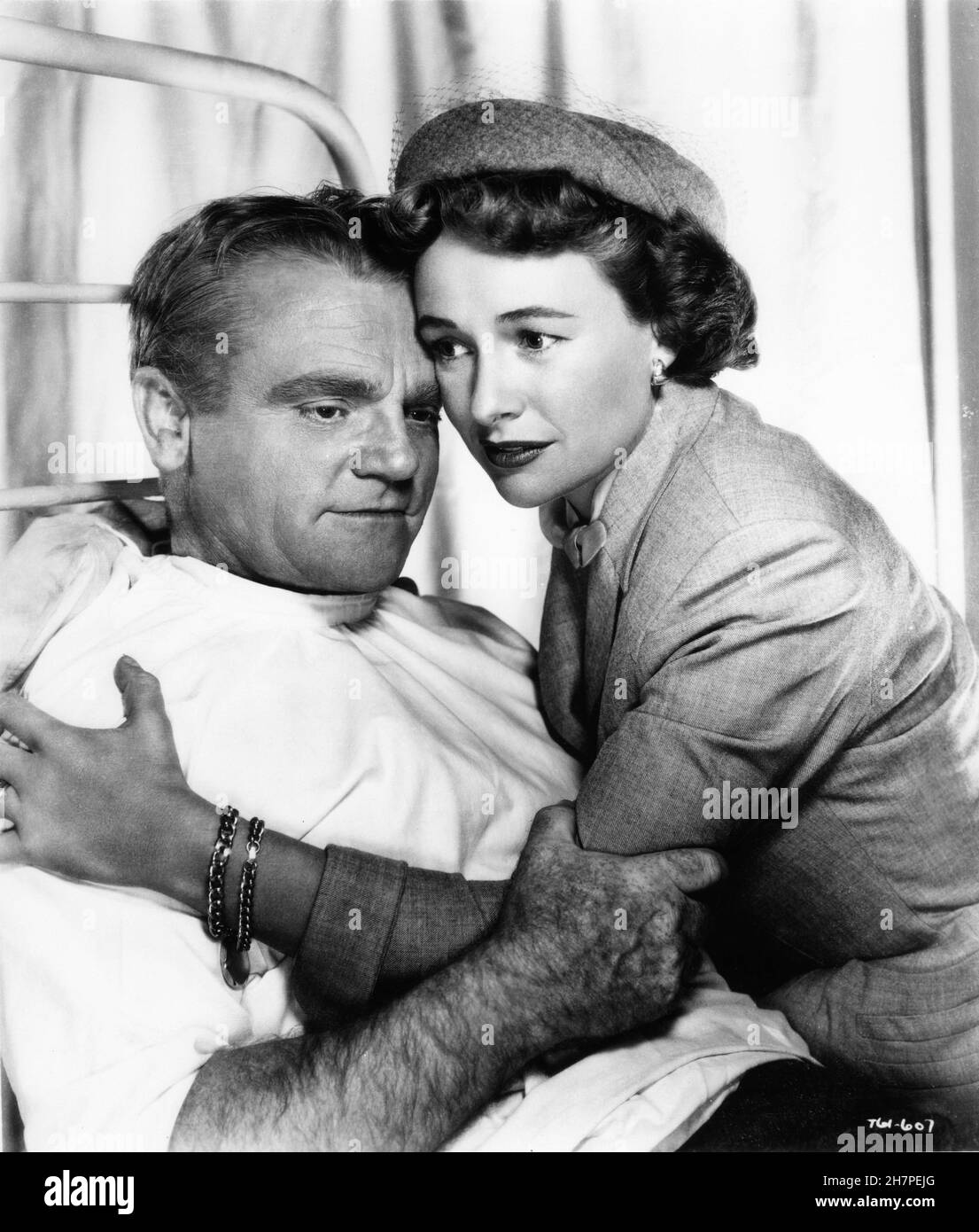 JAMES CAGNEY and PHYLLIS THAXTER in COME FILL THE STOP 1951 director GORDON DOUGLAS novel Harlan Ware cinematography Robert Burks producer Henry Blanke Warner Bros. Stock Photo
