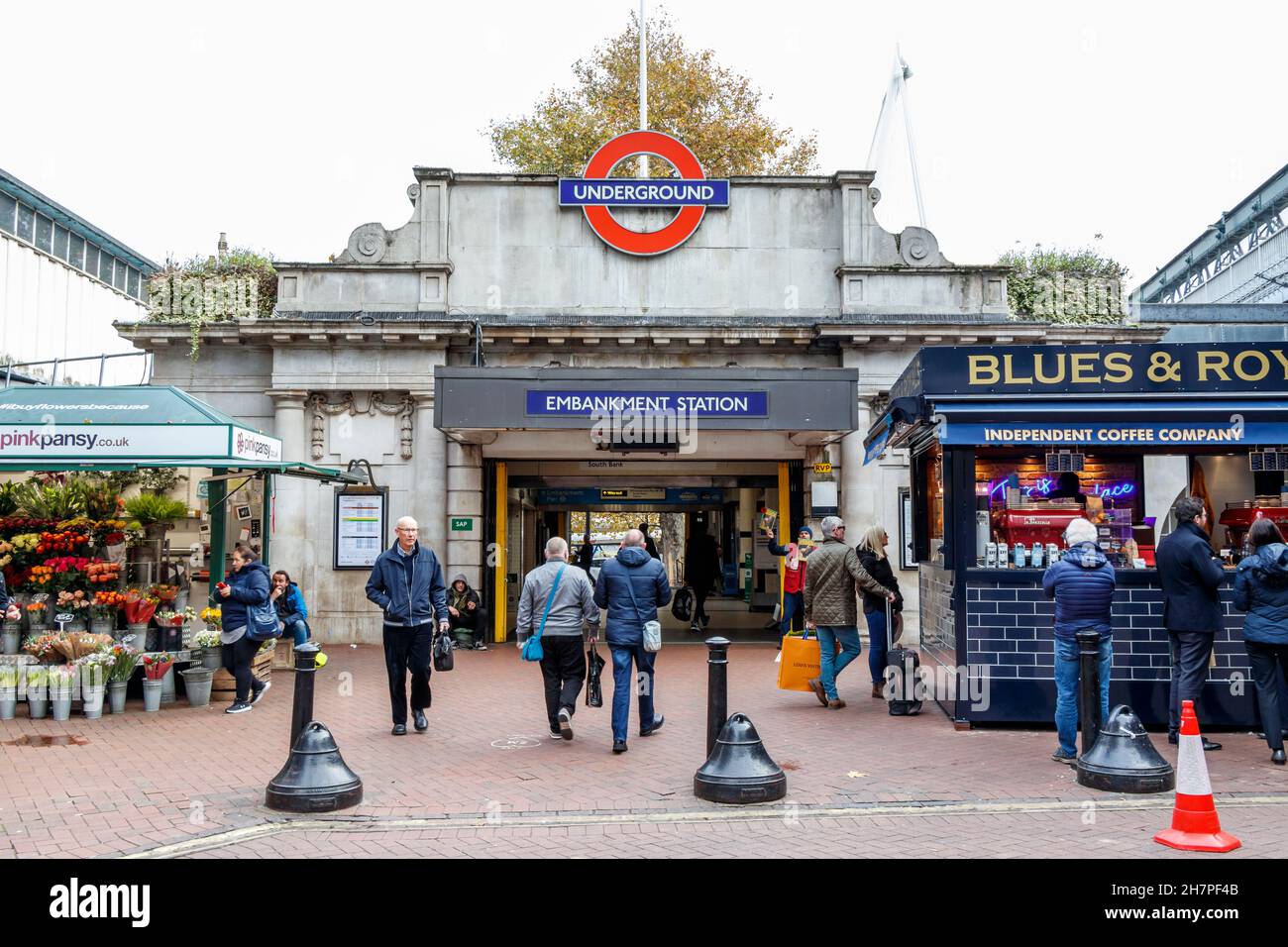 Embankment underground station (Villiers Street entrance), London, UK Stock Photo