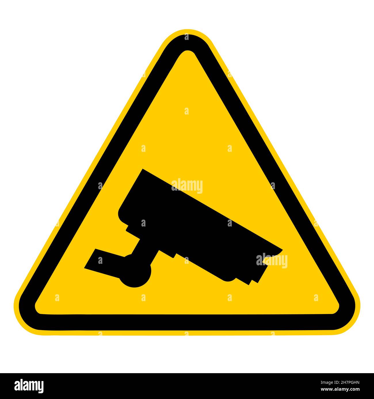 Security camera warning sign. Vector sticker design for security camera CCTV warning. Stock Vector