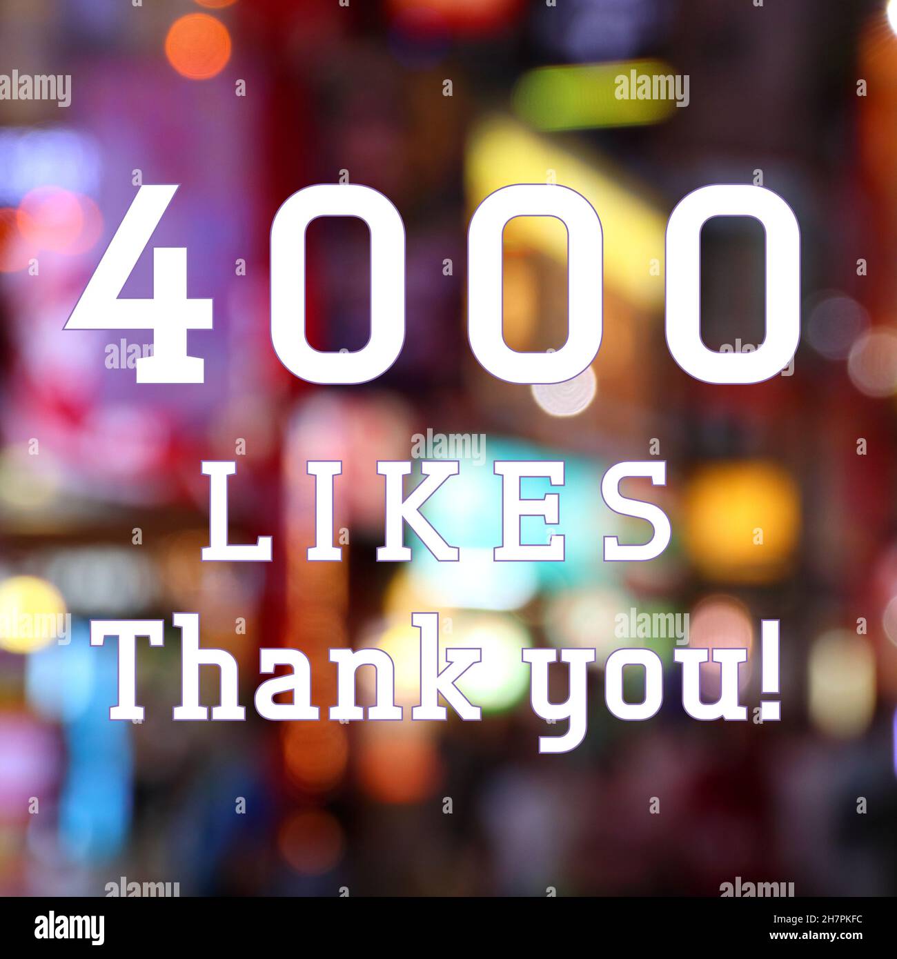4000 likes. Thank you sign. Social media milestone Stock Photo - Alamy