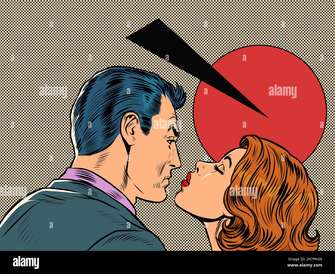 retro kiss of a man and a woman. A couple in love. Husband and wife Stock  Vector Image & Art - Alamy