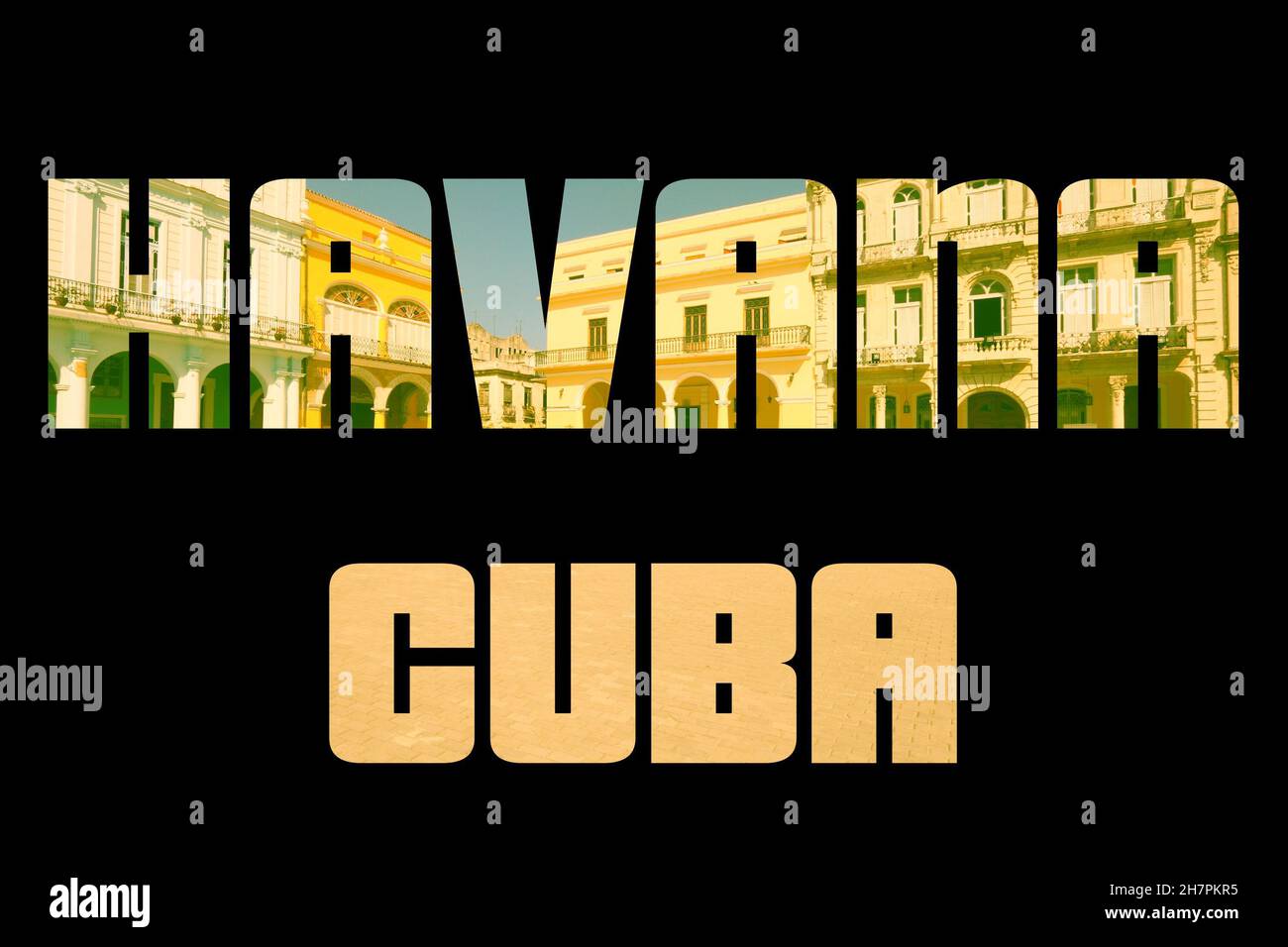 Havana, Cuba city name word text photo silhouette Stock Photo Alamy