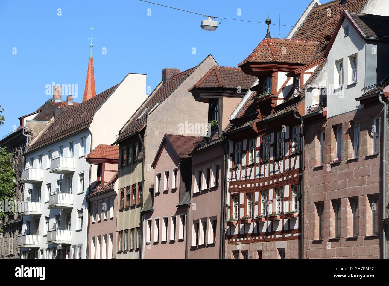 Nuremberg Germany - German landmark. Street view of European architecture. Stock Photo