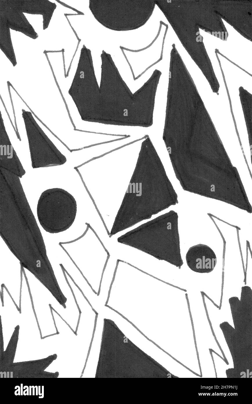 black and white geometric pattern for background Stock Photo - Alamy