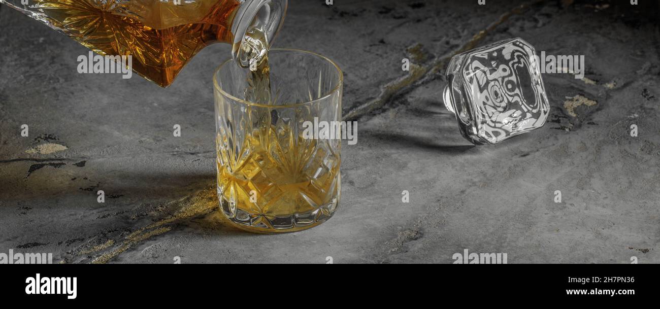 Curated visual reference: Whiskey Decanter Textured Glass Reference: Glass Of The Whiskey With A Square Decanter On A
