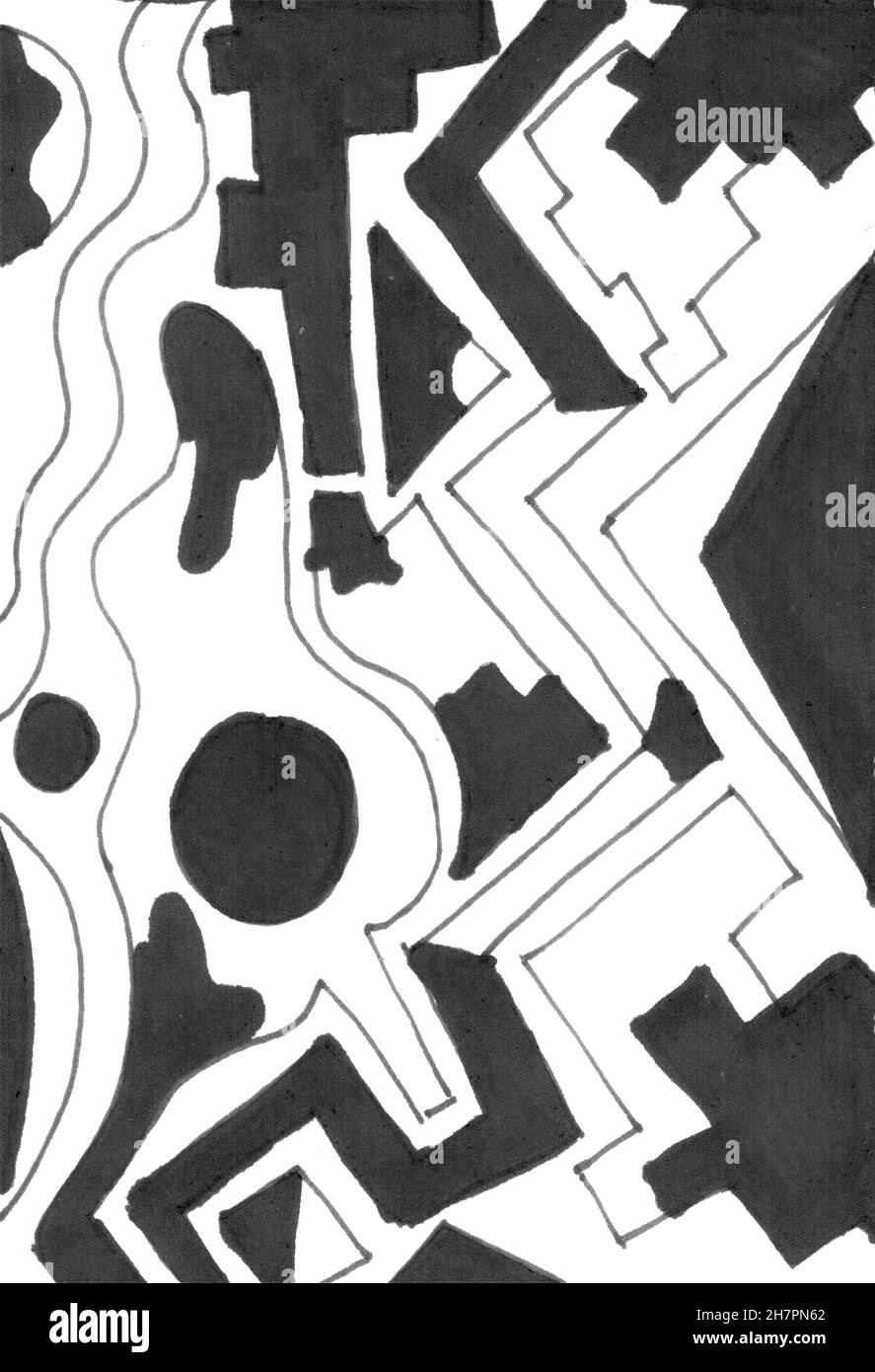 black and white geometric pattern for background Stock Photo - Alamy