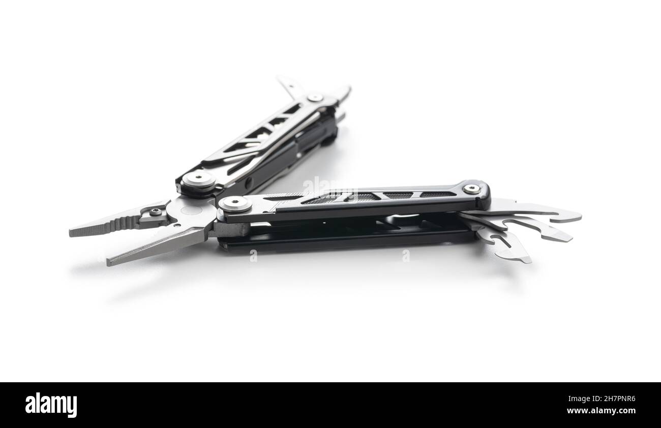 Multitools pliers with other tools and knife. Multifunction pliers