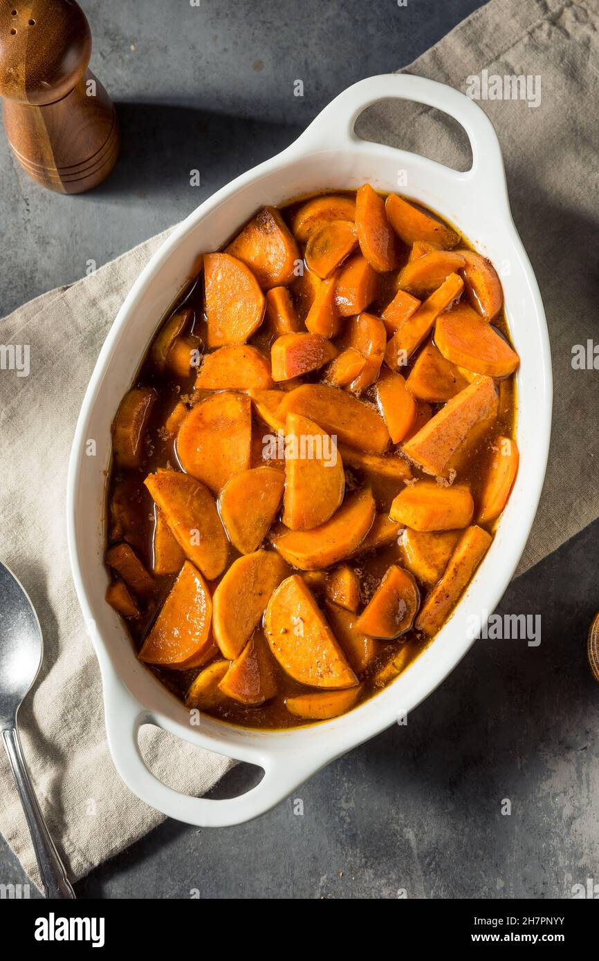 Homemade Thanksgiving Candied Yams with Brown Sugar Stock Photo Alamy