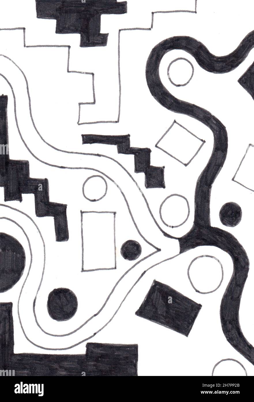 black and white geometric pattern for background Stock Photo - Alamy