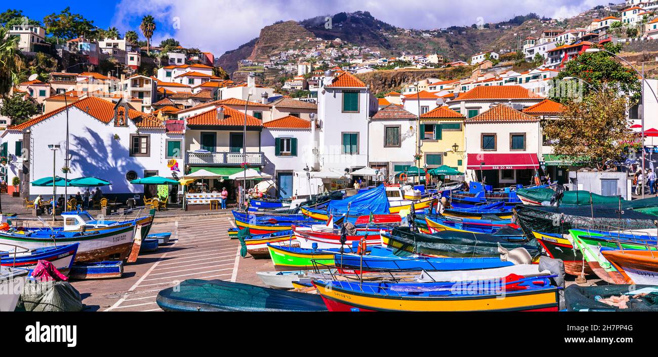 Camara de Lobos colorful fishing village in Madeira island, popular
