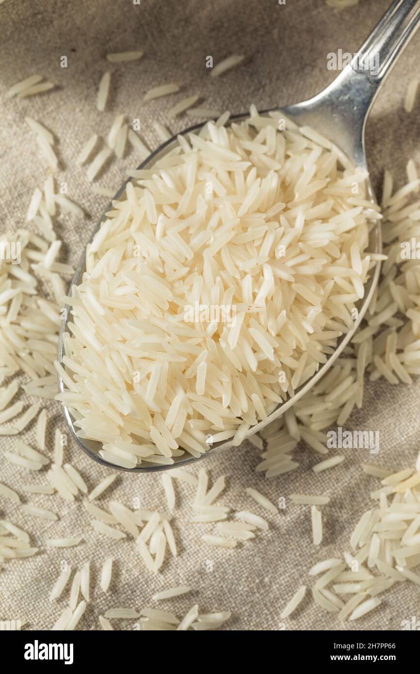 Dry White Organic Basmati Rice Ready to Cook Stock Photo Alamy