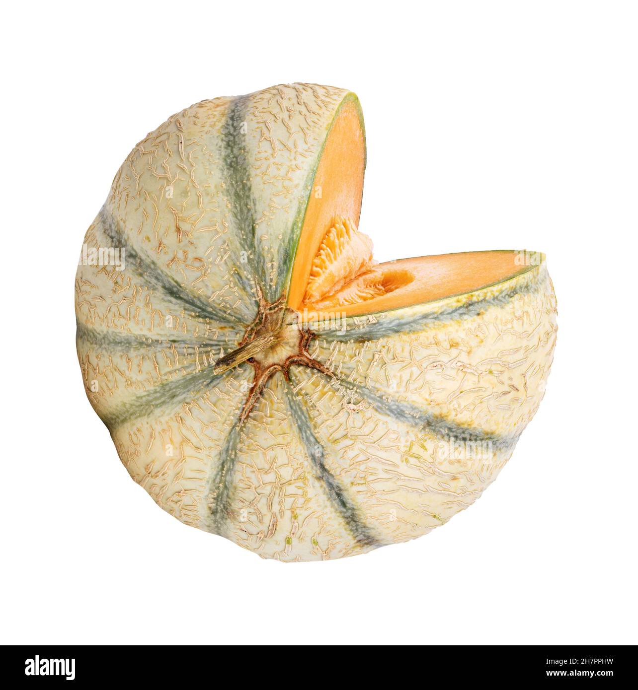 Melon isolated on white background with clipping path Stock Photo