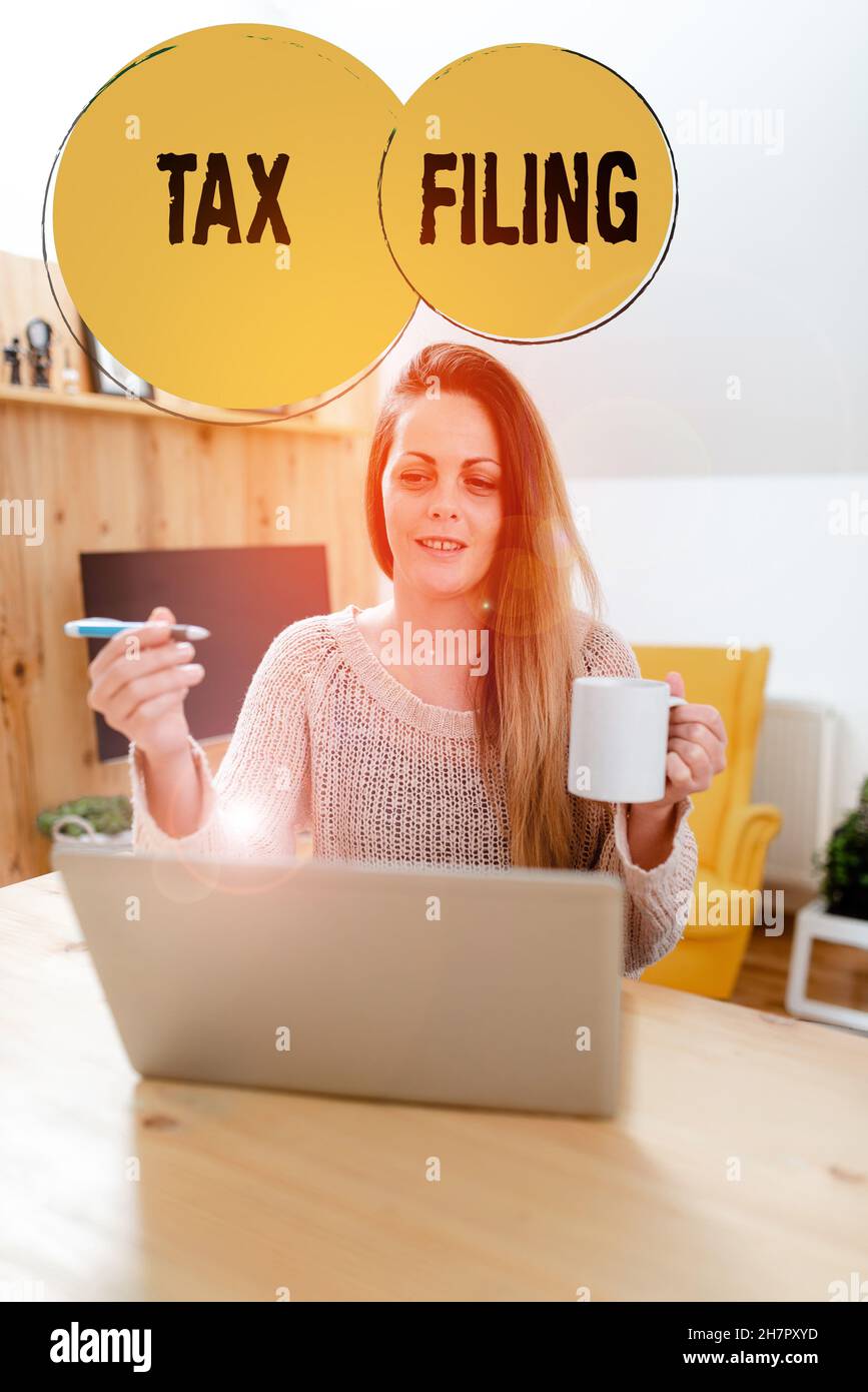 Inspiration showing sign Tax Filing. Internet Concept Submitting ...
