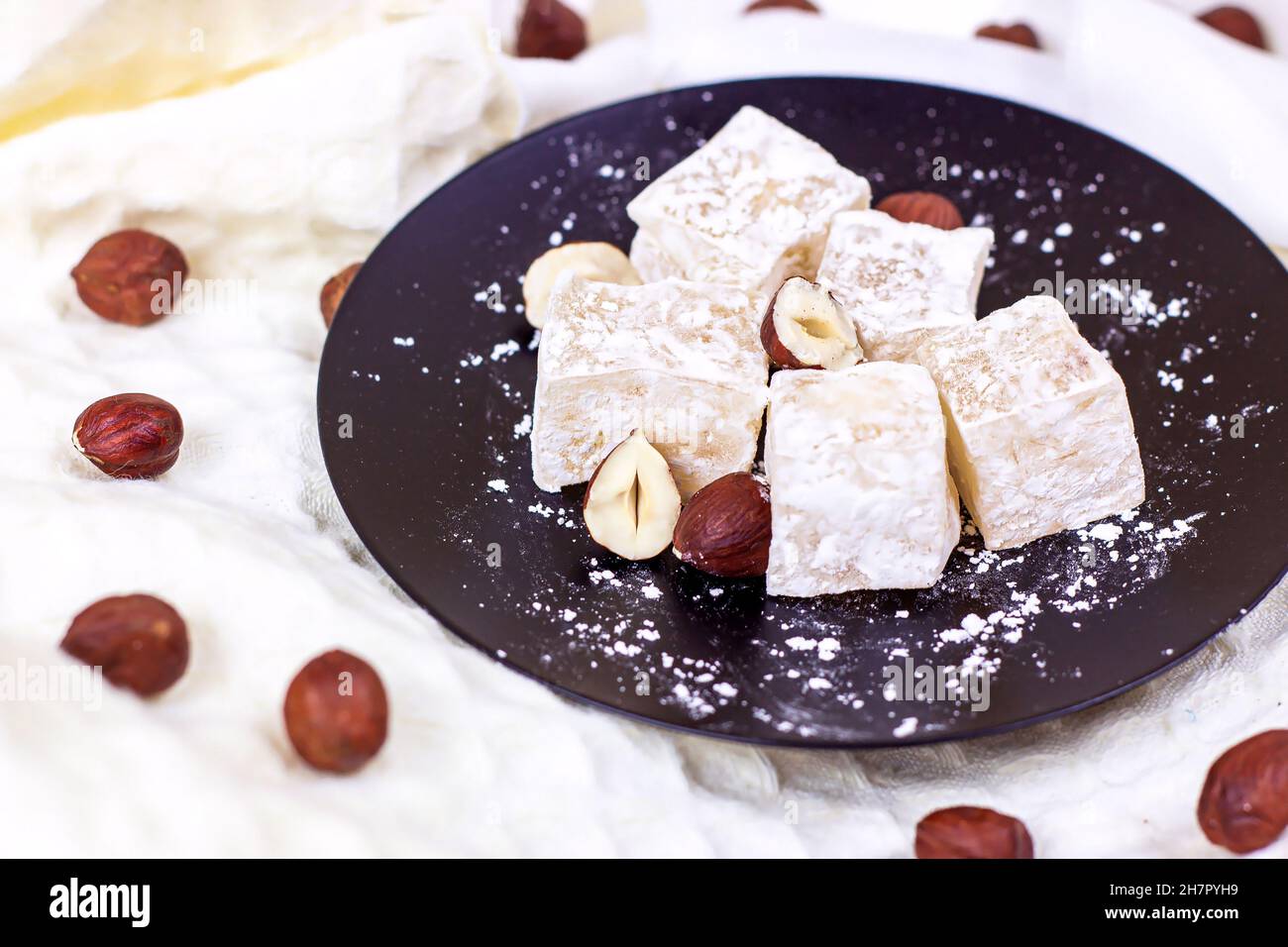 Rahat Comp Traditional Turkish delight sweet homemade rahat lokum with hazelnuts ...