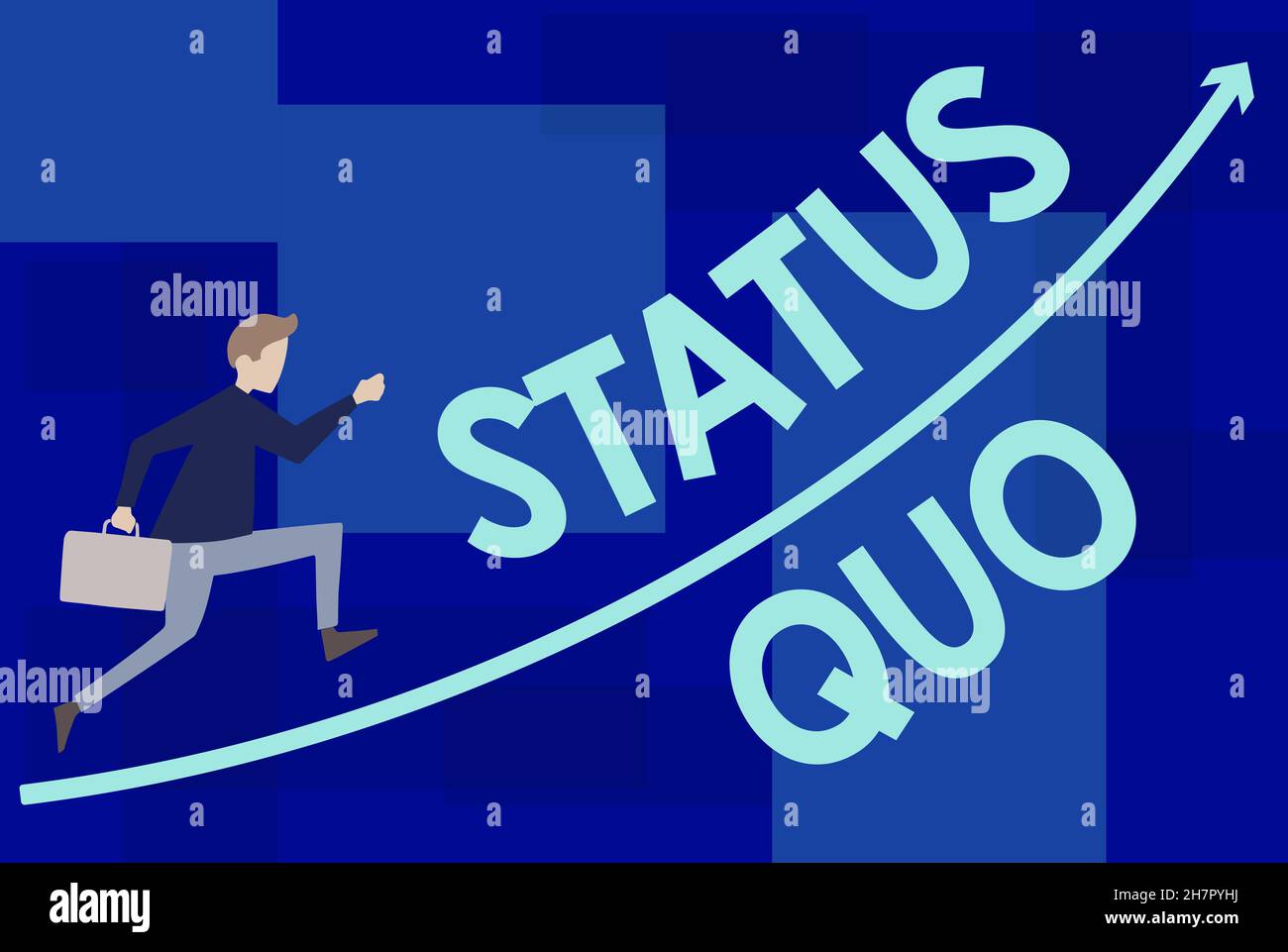 Text caption presenting Status Quo. Business overview existing state of affairs regarding social