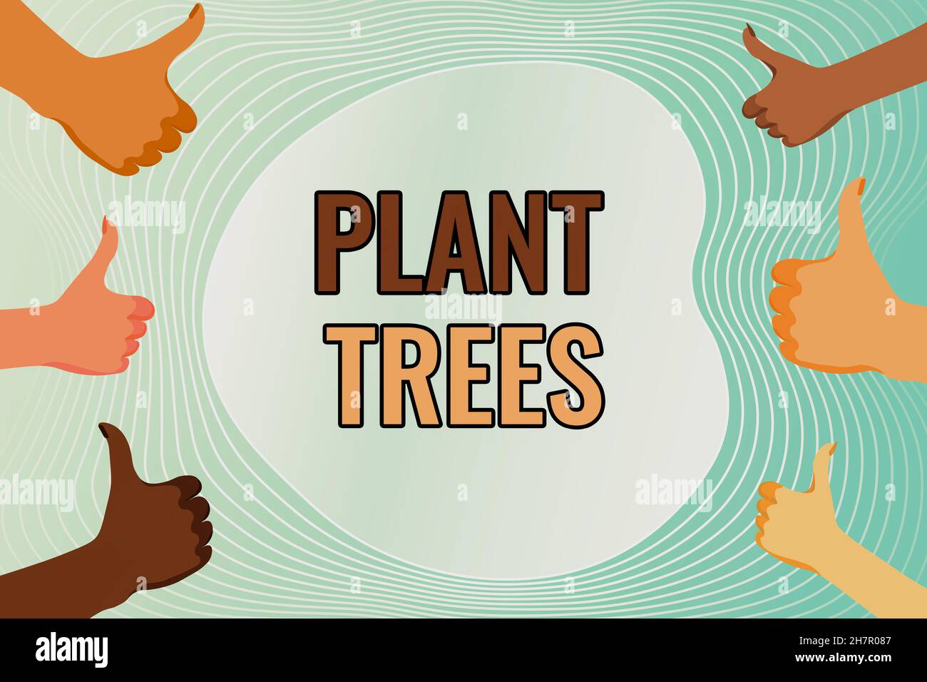 Conceptual display Plant Trees. Business showcase process of planting a ...