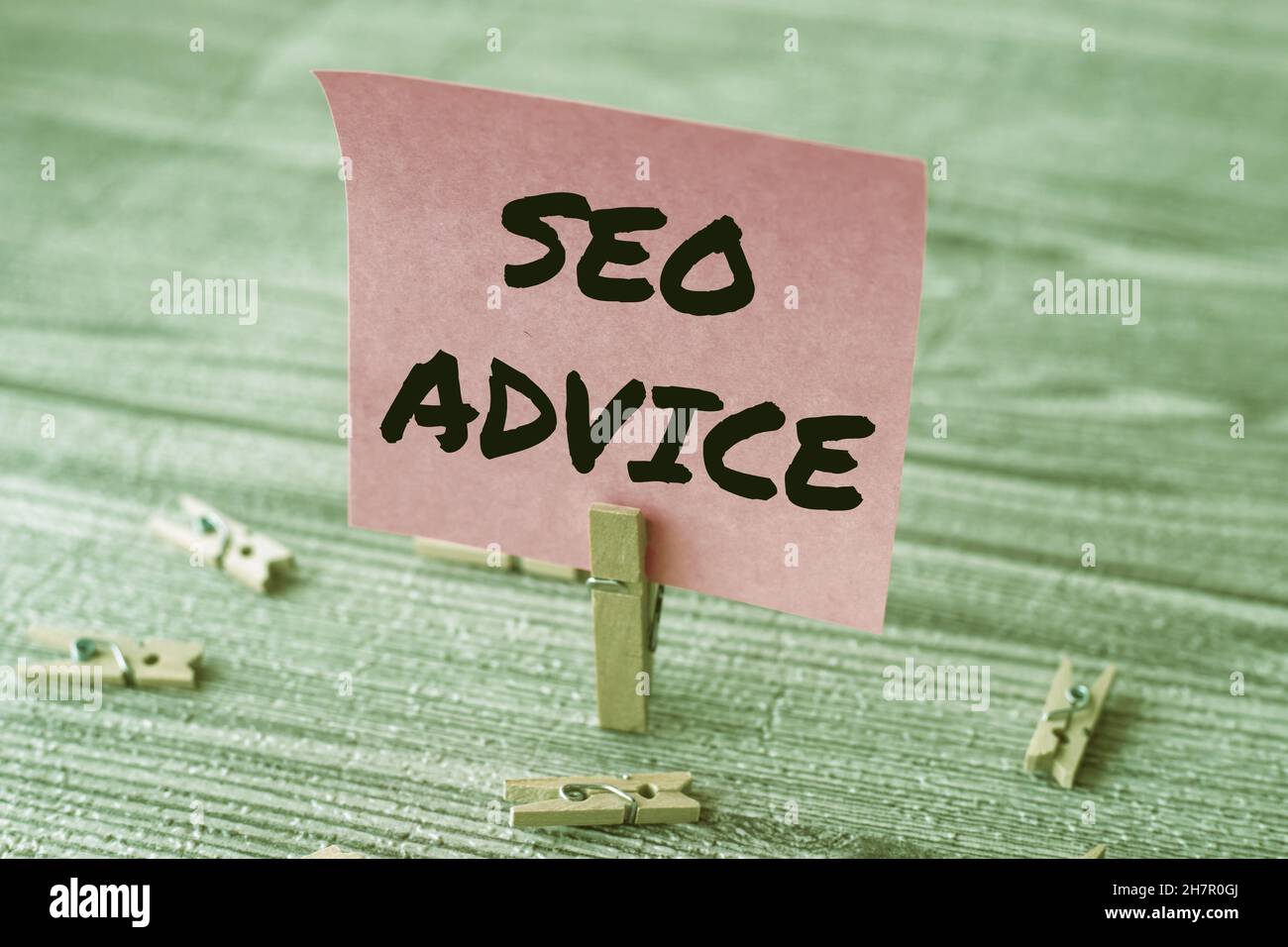 Conceptual display Seo Advice. Word Written on guidance or recommendations in enhancing the search engine Piece Of Blank Square Note Surrounded By Stock Photo