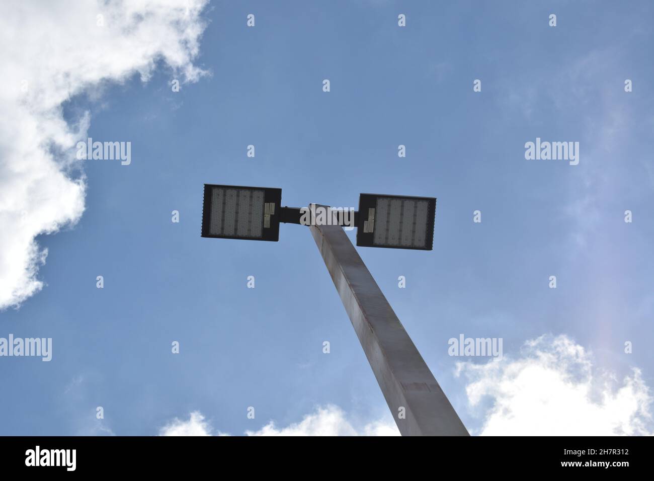An overhead light on a bright day. Stock Photo