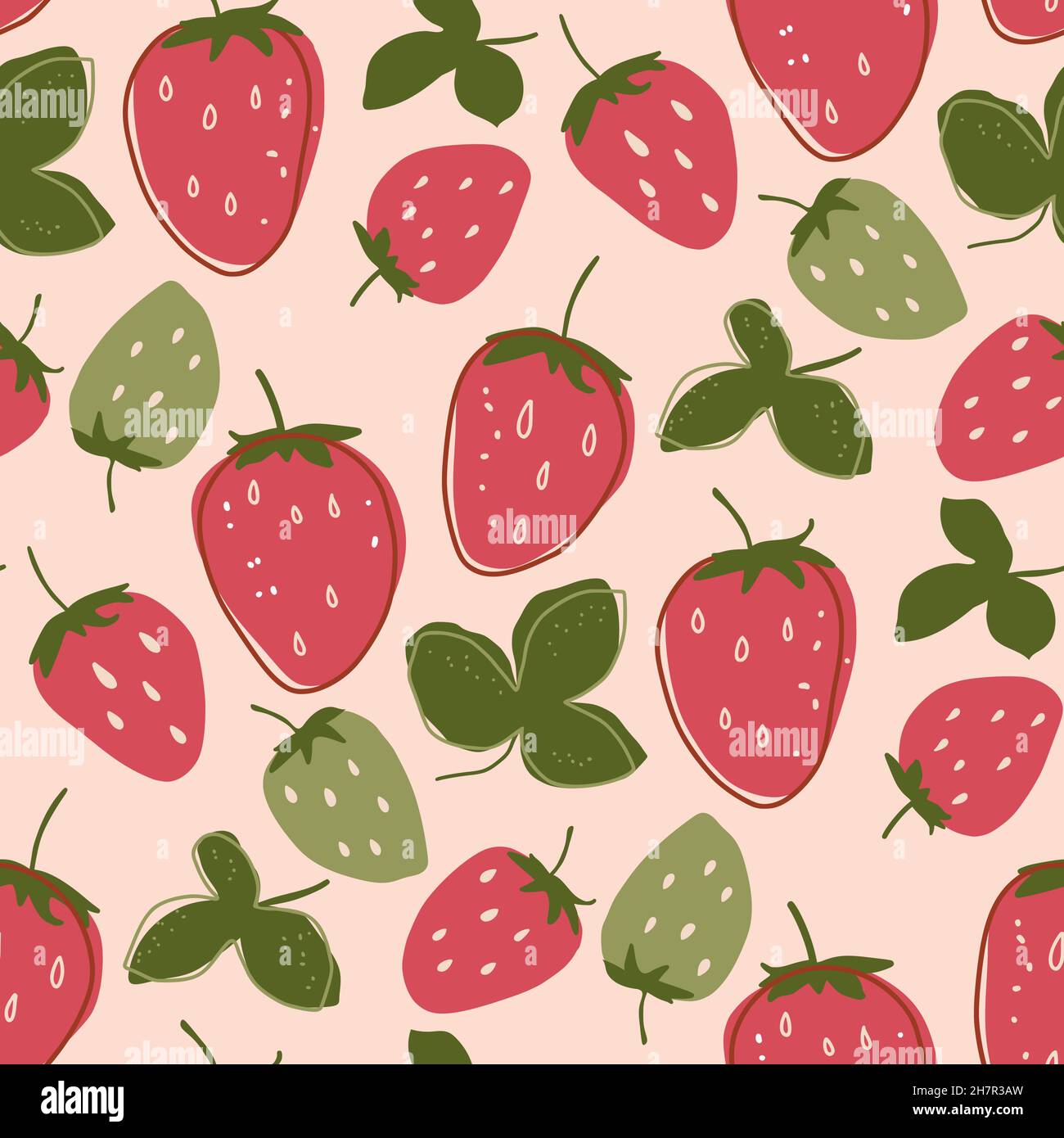 Summer fruit cartoon doodle seamless pattern Stock Vector