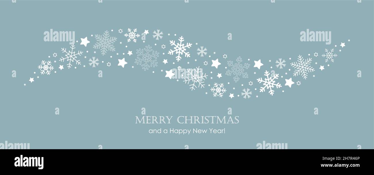 snowflakes and stars border isolated on white background Stock Vector ...