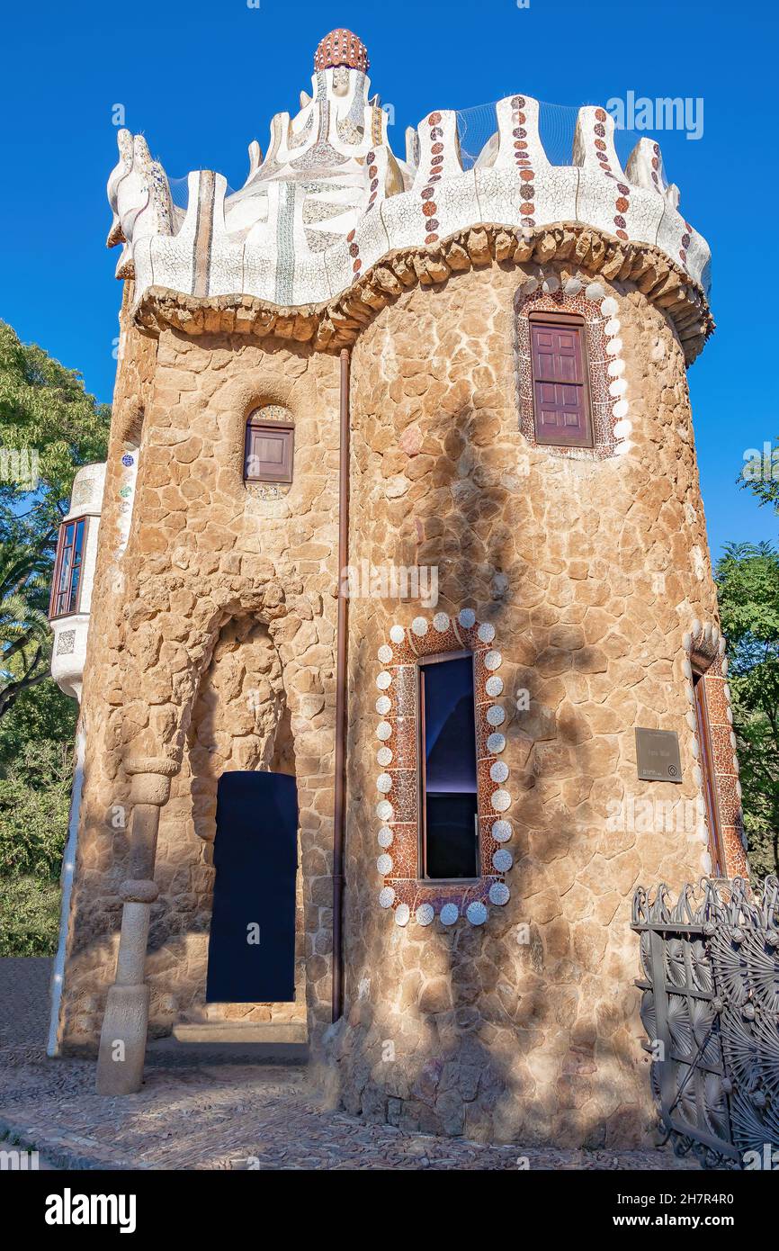 The famous Parc Güell designed by the architect Gaudí in the city of ...