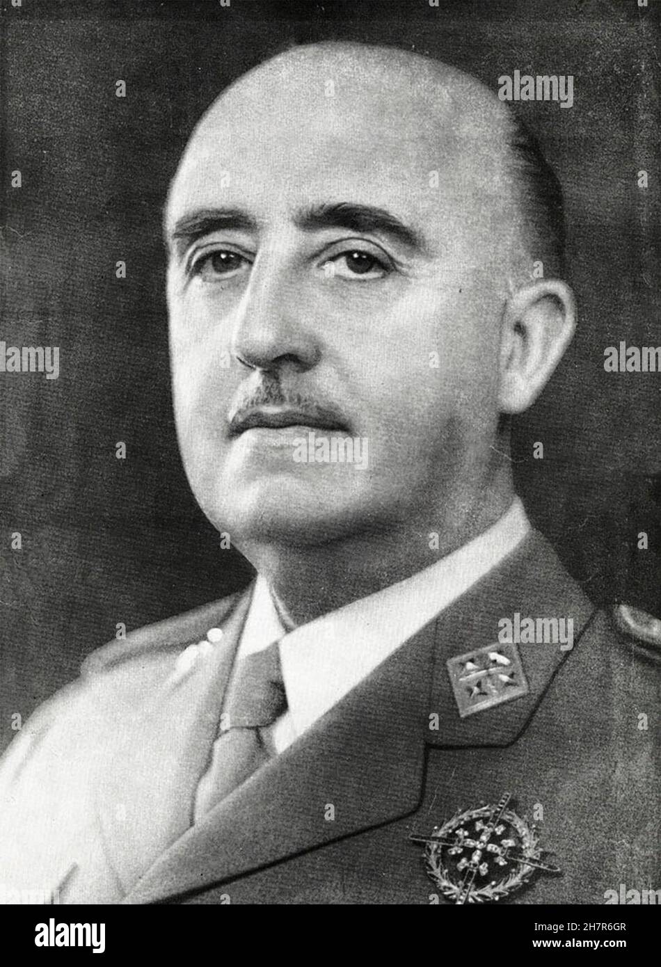 Portrait of Francisco Franco Stock Photo