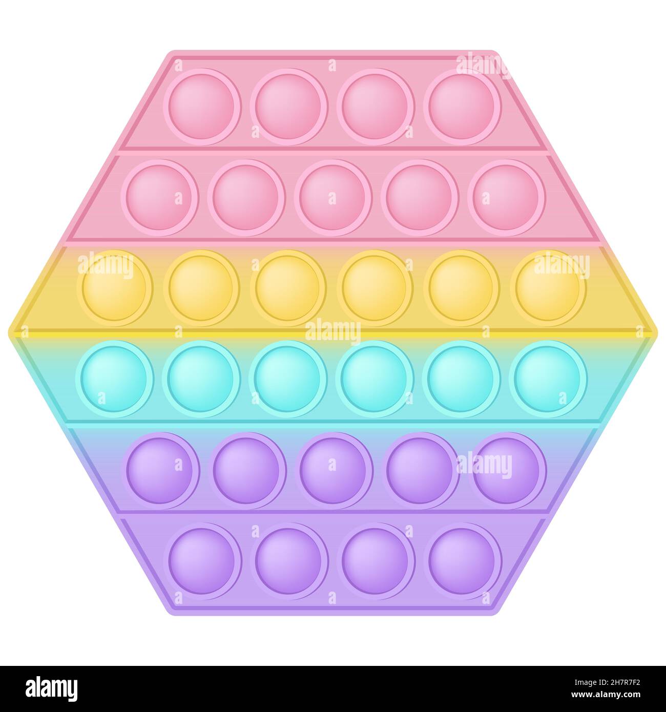 Popit figure hexagon as a fashionable silicon toy for fidgets. Addictive  anti stress toy in pastel rainbow colors. Bubble anxiety developing pop it  to Stock Vector Image & Art - Alamy